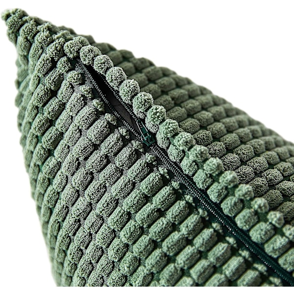 2 kpl Corduroy Majskorn Granulat Tyynynpäälliset - 20 x 20 tuuman Tyynynpäälliset Sohvalle, Divaanille ja Sänkyyn (Papu Vihreä)