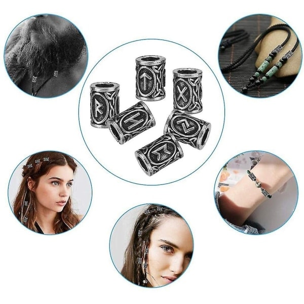 61 delars set Viking Skäggpärlor Antika Nordiska Hår Tubpärlor Dreadlocks - Perfekt