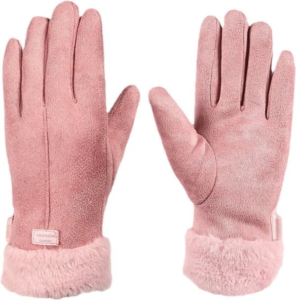 Opvarmede handsker, USB genopladelige, 3 varmeindstillinger, polyester vintervarme til cykling og udendørs aktiviteter, pink