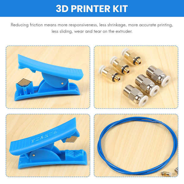 PTFE Bowden-rör XS-serie 1M & Rörsax för 3D-skrivare 1,75 mm filament med pneumatisk F