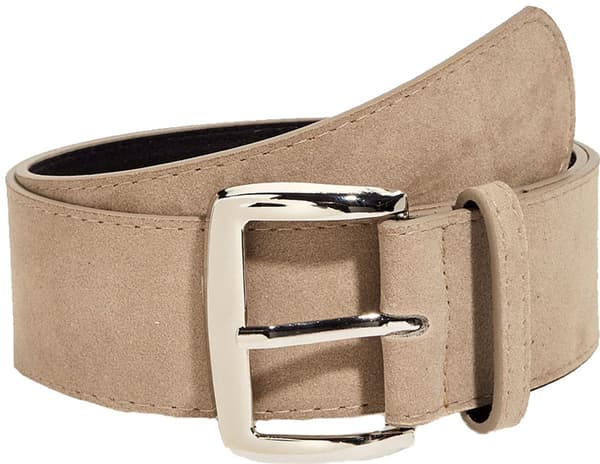 Dame bredt taljebælte justerbart stofbælte til kjoler jeans og bukser beige 103 x 4,8 cm