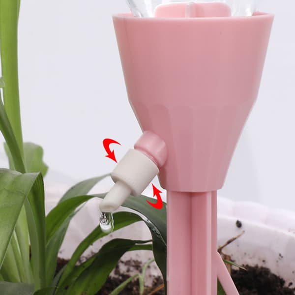 Automatic Slow Release Control Drip Irrigation and Automatic Watering Accessories Suitable for Gardens (Pink)