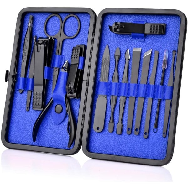15 i 1 Manikyr Pedikyrsett Negleklipper - Stål Fingernegl & Tånegl Clippers Rustfritt Profesjonelt Pedikyrsett Neglesaks Grooming Kit med