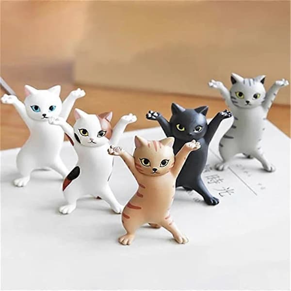 5 STK Kat Sarg Dans Den Dansende Kat, Hæver Hænderne Dansende Kat Model Ornament