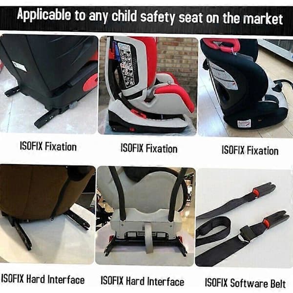 Universelt bilbarnesetefeste for Isofix-belteforbindelse, svart