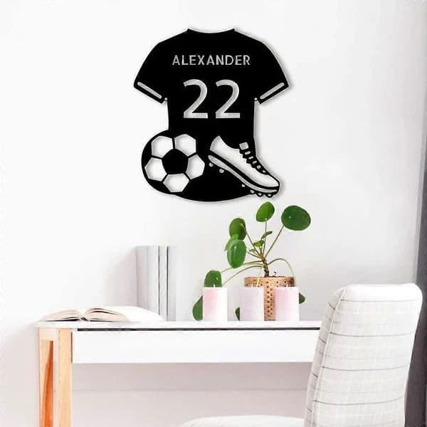 Fotboll LED Neonskylt USB-driven med dimmer Metalldekor för sovrum, fest, bar, sportfans