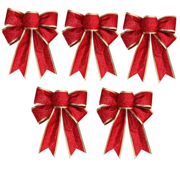 10 st julrosetter, rosettdekorationer, julgran Rot