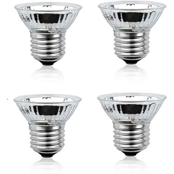 TS-50W E27 Varmelampe UVA+UVB Fuld Spektrum Pære Dæmpbar 220-240V Bronzer Pære til Krybdyr Padder Firben (Pakke med 4, Varm Hvid