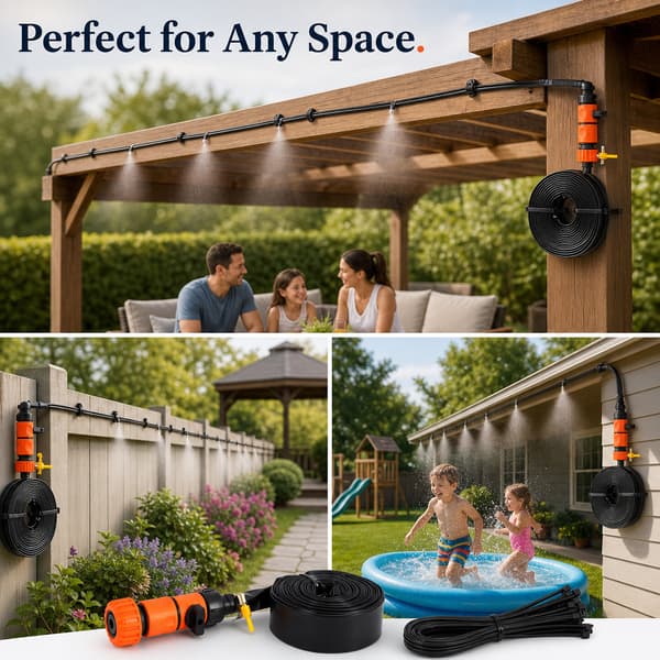 49FT studsmatta sprinkler slang, utomhus bakgård vattenlek kylsystem för barn (orange) Orange 15 meters