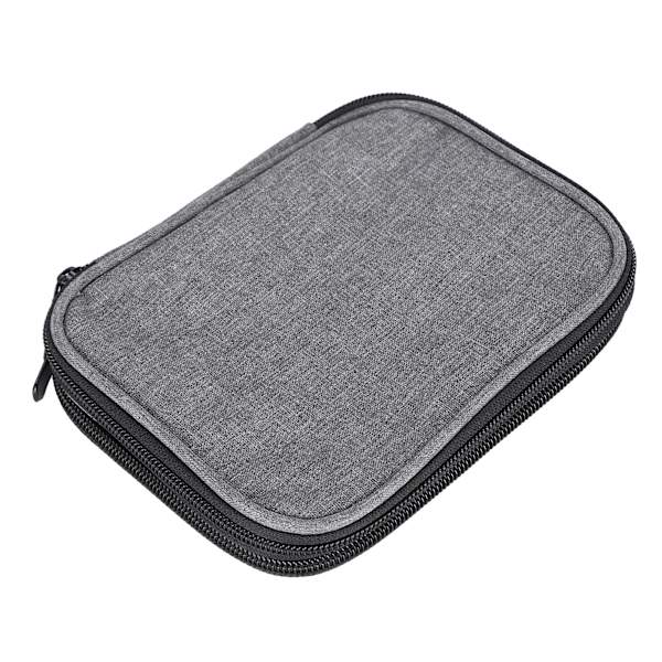 Grey 2-Layer 600D Oxford Storage Bag for Knitting Needles