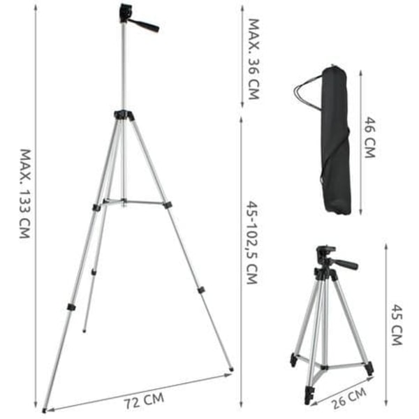 Kamerastativ / Stativ til Mobil & Kamera - 45-133 cm - Tripod