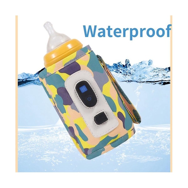 TS-Universal USB Mjölkvärmare Rese Barnvagn Isolerad Väska Digital Display Baby Amning Värmare - Camouf