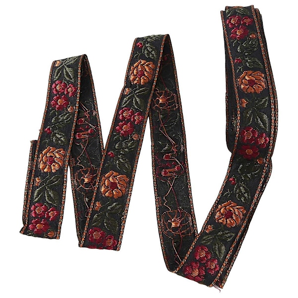 Blomstermønstret Jacquard-båndkant, sydd vevd Jacquard-bånd Vintage brodert blonderibåndstoff Fo