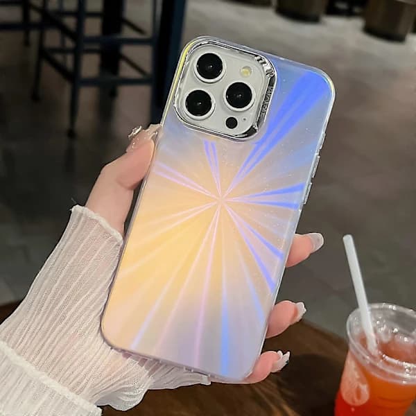 Skall for iPhone 16 Pro Max Silikon+PC IMD Lasertekstur Matt Telefondeksel - AK2