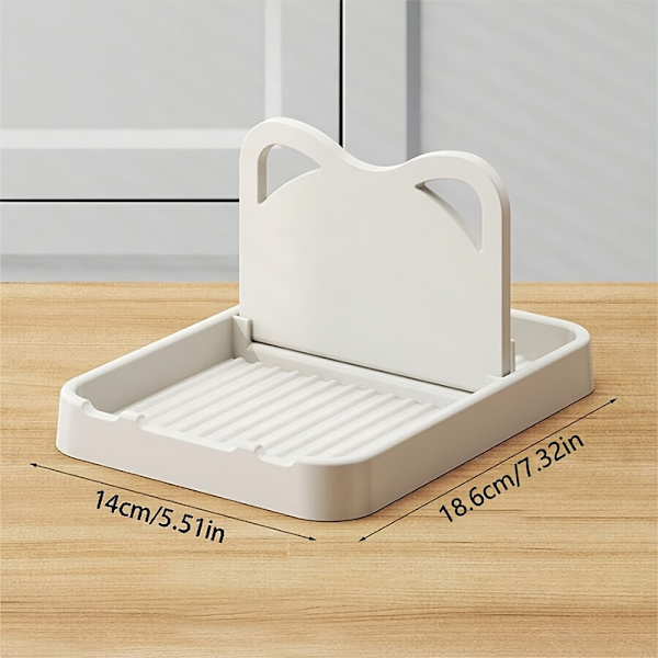 Creative Cat Ear Kitchen Lid Holder Multifunctional Vertical Foldable Wall-Mounted Spoon Rest Grey