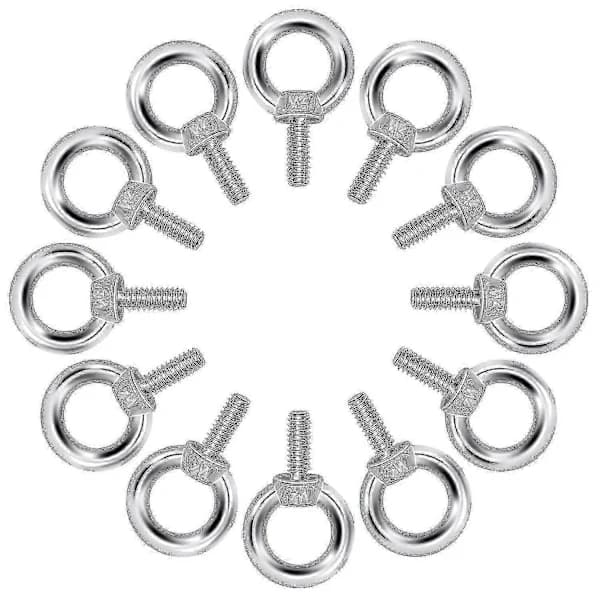 Öglebultar M4 - Lyftögleskruvar i 304 rostfritt stål (12-pack)