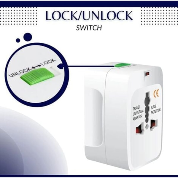 TS-Universal Reiseadapter, Multi-Funksjons Universalpluggadapter, Internasjonal 200 Land (Frankrike, USA, Storbritannia og Australia), Alt-i-ett Reiseadapter