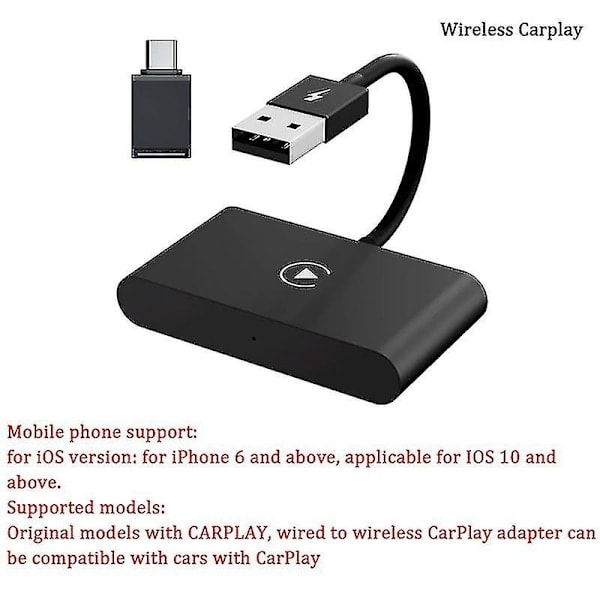 Trådlös CarPlay-adapter för Android eller Apple, trådlös biladapter, Apple trådlös CarPlay-dongel, Plus