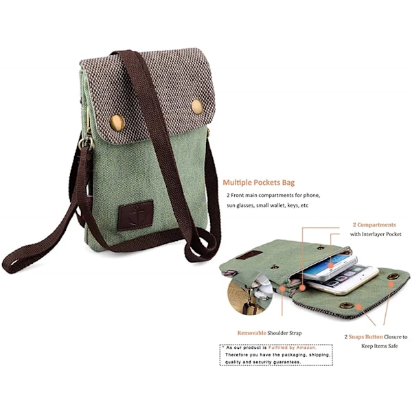 Canvas Universal Puhelinlaukku - Olkalaukku - Mini Messenger Bag