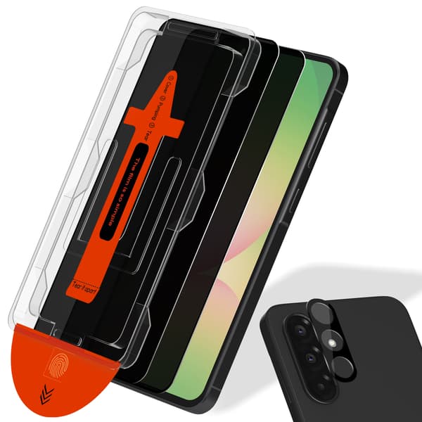 2-Pack Samsung A56 Privacy Screen Protector & 1-Pack Lens Protector - Tempered Glass | [Automatic Installation] - Bubble-Free