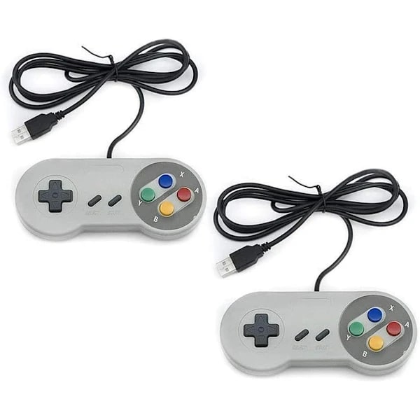 2-pak Snes/NES-efterligning USB-controller - Klassisk retro-gamepad
