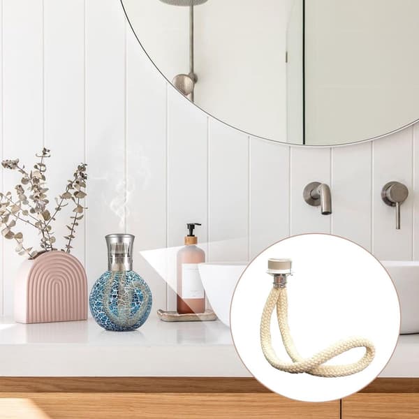 Katalytiska doftlampvekar 2-pack, keramiska bomullsbytesvekar för aromalampor, användning i hem och kontor, 18 mm x 14 cm