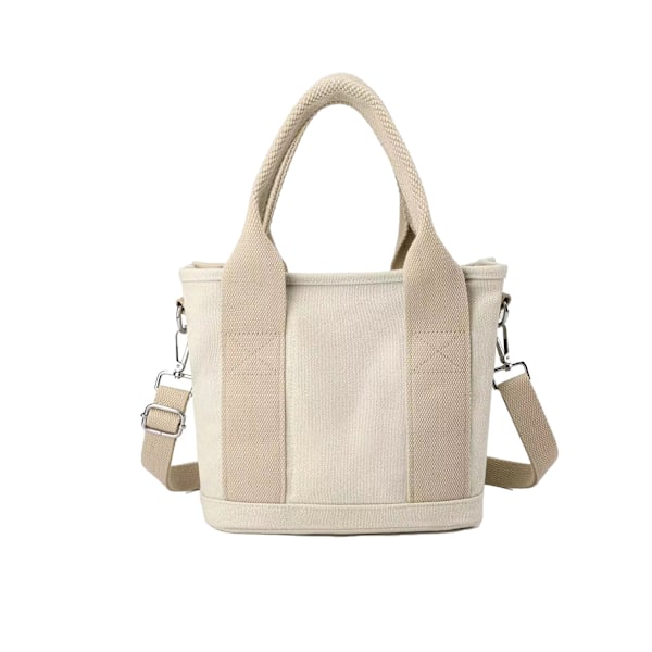 Canvas Tote Bag med Fickor för Kvinnor, Axelväska, Stor Kapacitet Axelväska med Justerbar Rem, för Shopping, Arbete, Resa marrón