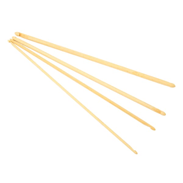 4 Tunisian Crochet Hooks 24 cm Long Different Sizes Non-slip Bamboo Double-ended Knitting Needles