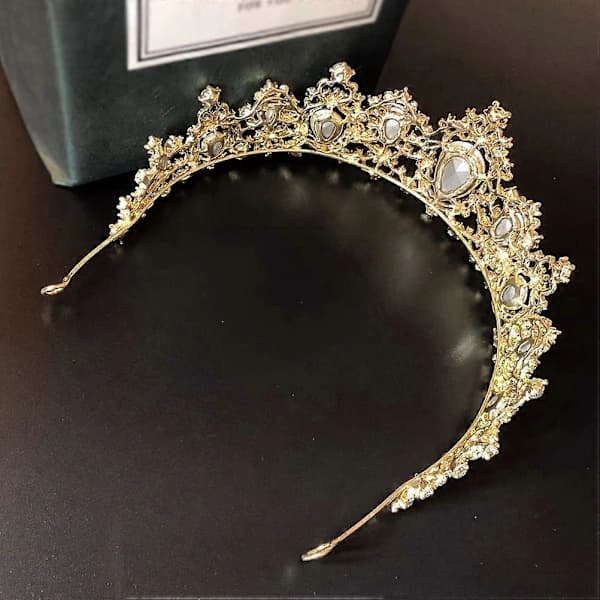 Grönt kronhalsband och örhängen set för bröllopsklänning, tillbehör, 2 set