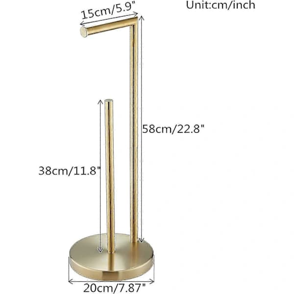 Fritstående toiletpapirholder 304 rustfrit stål børstet guld-XS9-