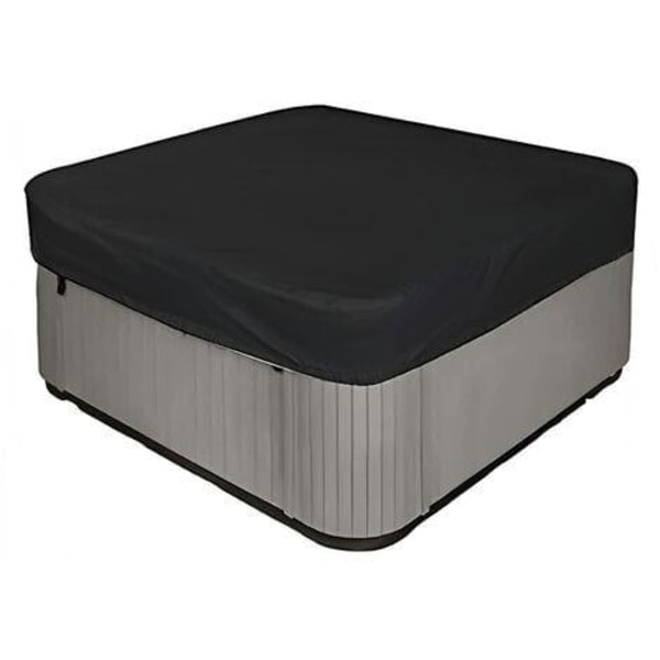 Mycket hållbart och vattentätt 210D fyrkantigt jacuzzi-skydd - UV-skydd - 218 x 218 x 30 cm (L x B x H) - Svart