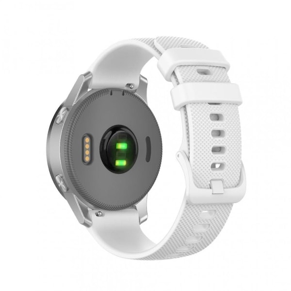 Justerbart silikonarmband 20 mm Vit för din Samsung Galaxy Watch 42 mm/Garmin Vivoactive 3