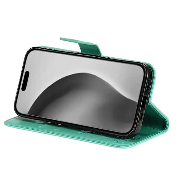 Til iPhone 16 Pro Max Beskyttende PU Læder Telefonetui Kat Træ Mønster