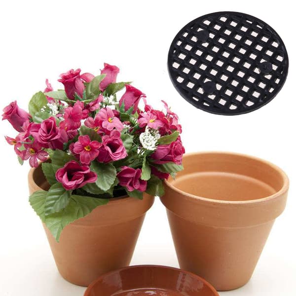 Sett med 100 Blomsterpottehull Mesh Pad Runde Bonsai Planter Bunnnettmatter