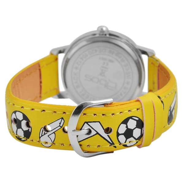TS-QBOS barnklocka med konstläderarmband - Gul