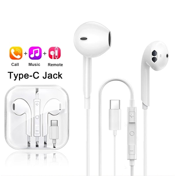 Originala Typ C Hörlurar för Samsung Galaxy S22 S21 S20 Fe S23 Ultra Trådbundna Hörlurar A53 A52 A34 A54 5G 3,5 mm Hörlurar Headset Typ C In-Ear Stil