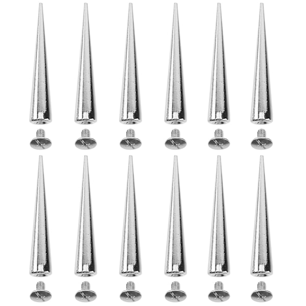 10-pack solida punk-spiknitar i metall och läder, silverfärgade koniska nitar