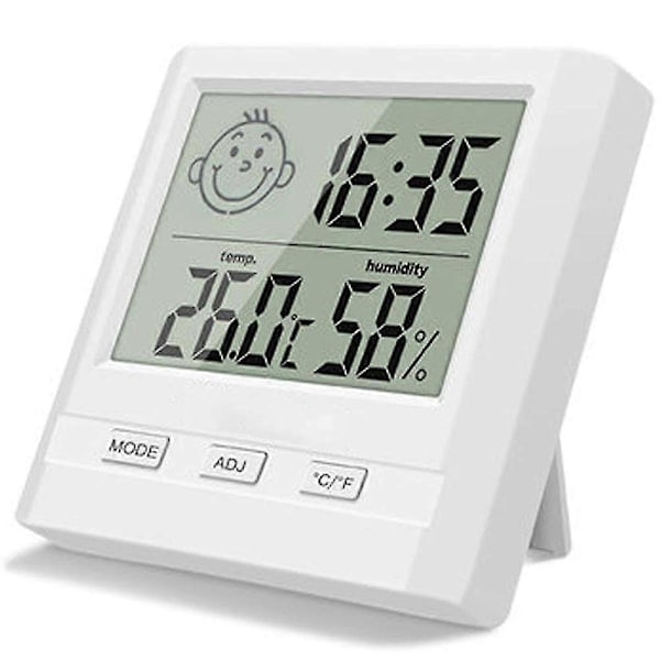 Digital Inomhus Hygrometer Termometer med Tidsvisning - Perfekt