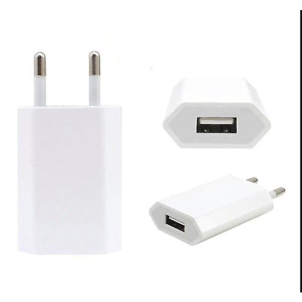 3-pakning lader kompatibel med iPhone / Samsung 5V / 1A og andre Hvit