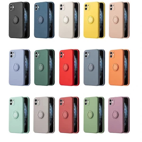 Ring Kickstand -silikonikuori iPhone 14 Plus -puhelimelle