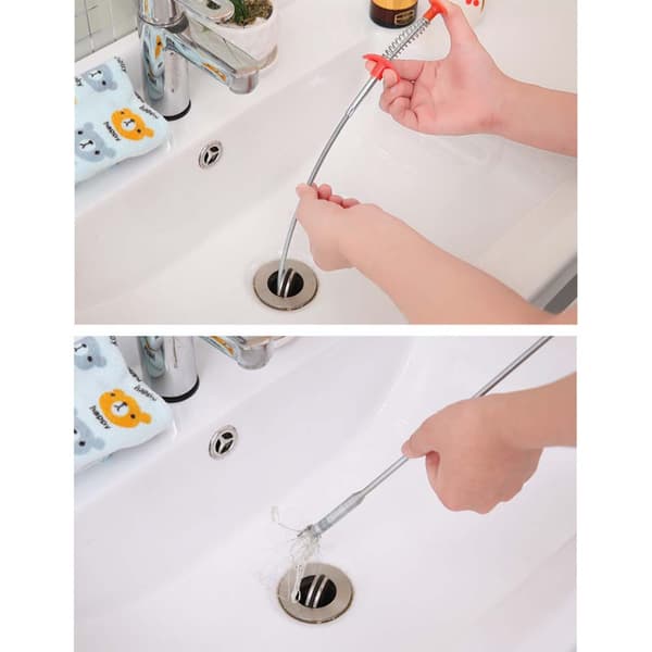 Drain Cleaning Assist Tool, Flexible and Bendable Grabber Claw with Multi-Tooth Drain Cleaner, Easy-to-Use Bathroom Pick-Up Tool
