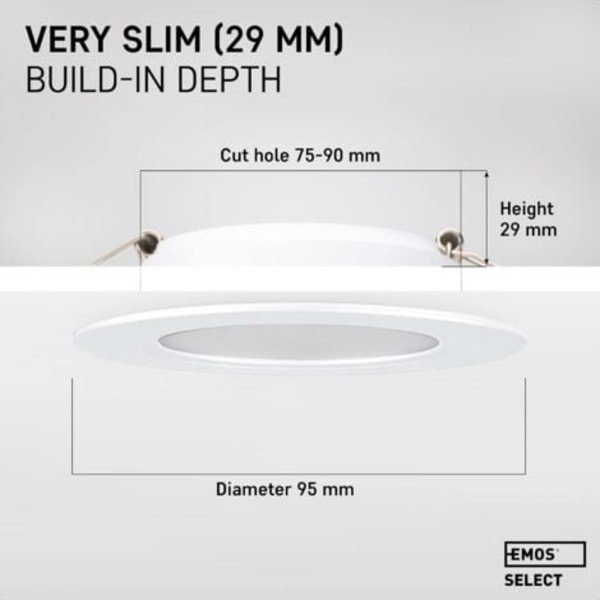 TS-Spot LED Innfelt Downlight LED Takspotter IP54 for Bad, Våtrom, Kaldhvit 6000k 3-pakning Ekstra Flat Runde LED-spotter