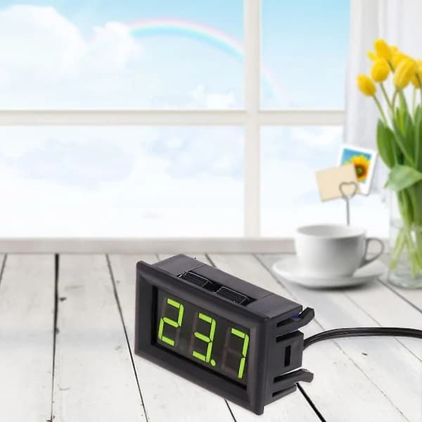 50~110 C För DC 12V Digital LED Termometer Bil Temperaturmätare Panel Me Grön