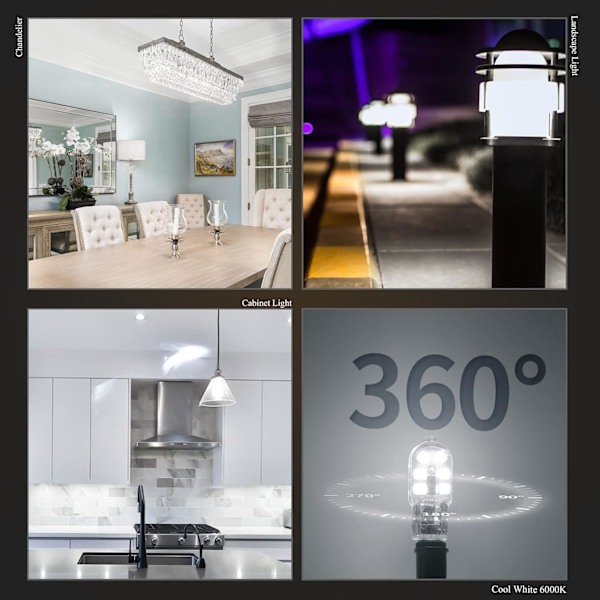 Lamper 10-pakke G4 LED-pære 2W, DC 12V lyspære, 6000K hvit