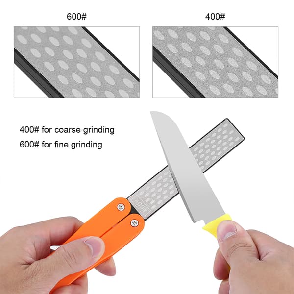 Outdoor Camping Folding Double-Sided 400/600# Sharpening Stone Whetstone Sharpening Tool (Yellow)