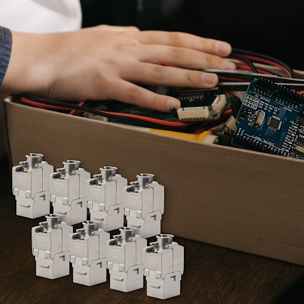 TS-12 stk. Rj45 Cat7 Cat6a Skærmet Zinklegering Modul Netværksstik Adapter 10gb Netværk