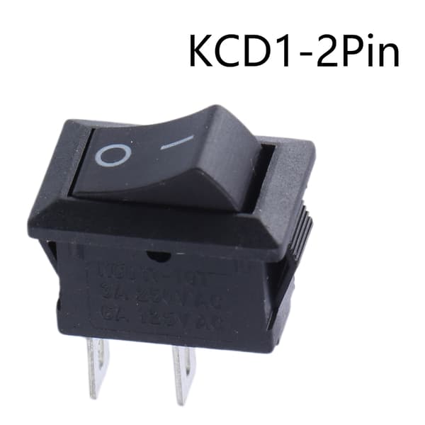 Svart Hvit På/Av Rektangulær Vippebryter Bil Båt Knapp KCD1-2Pin 250V 3A Ny