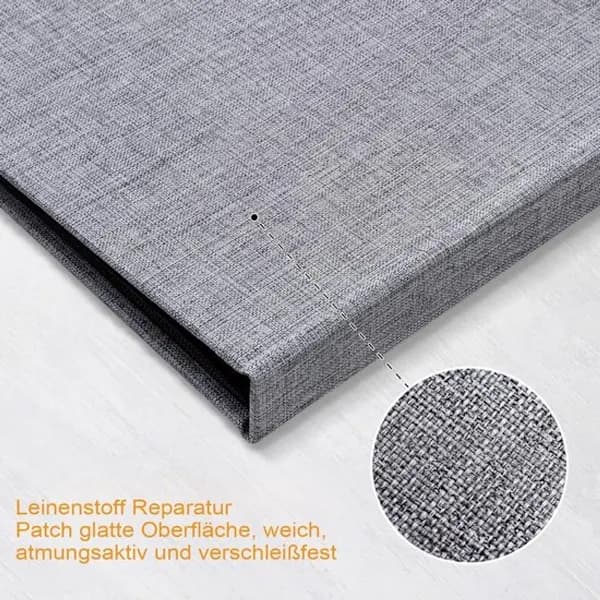 2 stk. selvklæbende lapper til tekstilreparation - Mørkegrå - Til sofa, telt, møbler, autostol - 20 x 28 cm