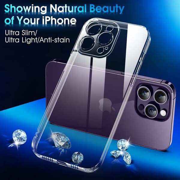 iPhone 14 Pro Max Gjennomsiktig TPU-deksel – Ekstra Kamerabeskyttelse iPhone 14 Pro Max iPhone 14 Pro Max