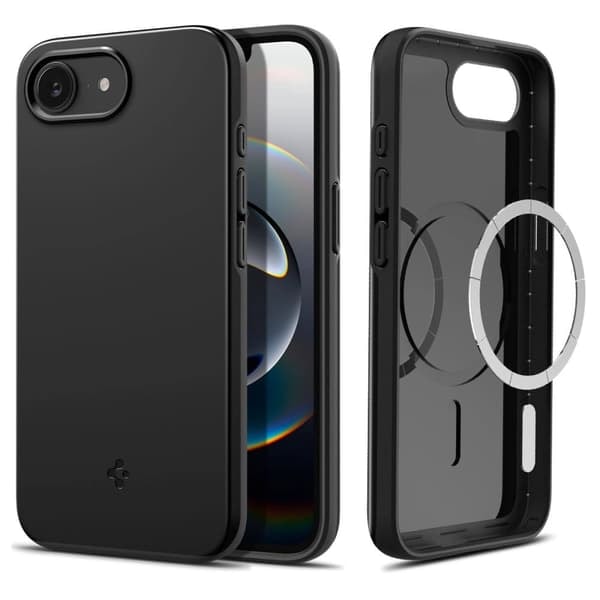 TS-Spigen Thin Fit Mag iPhone 16e -kuorelle - Musta